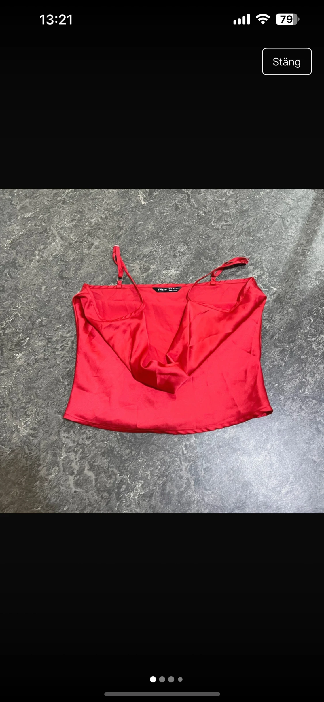 Röd satin linnetopp från SHEIN