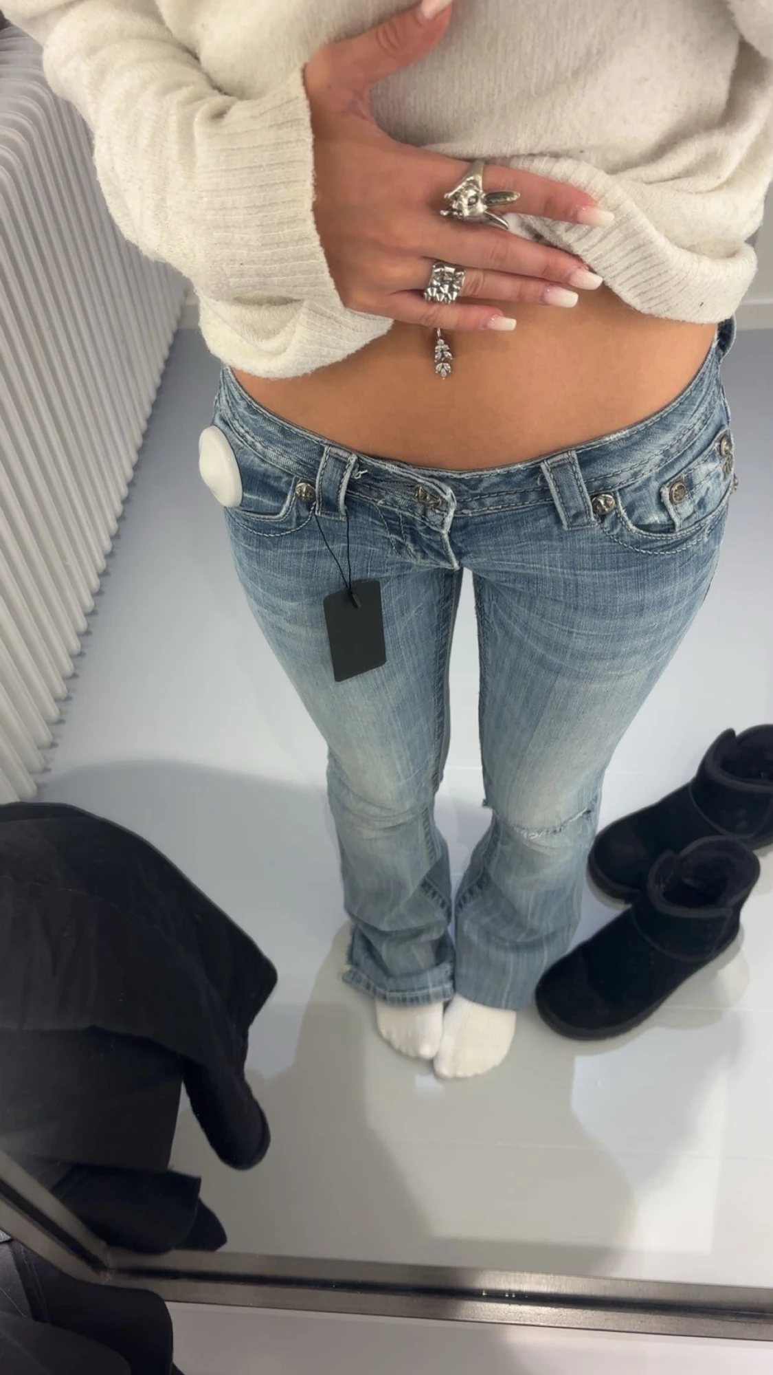 lågmidjade miss me jeans - 1