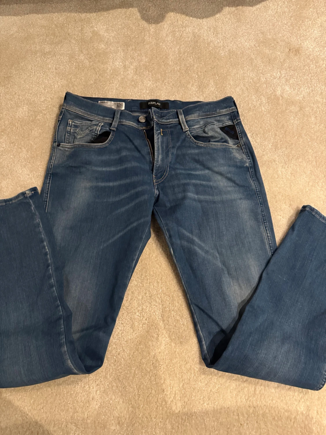 Replay Anbass blå jeans, storlek 33.  W-33 L-32.     4