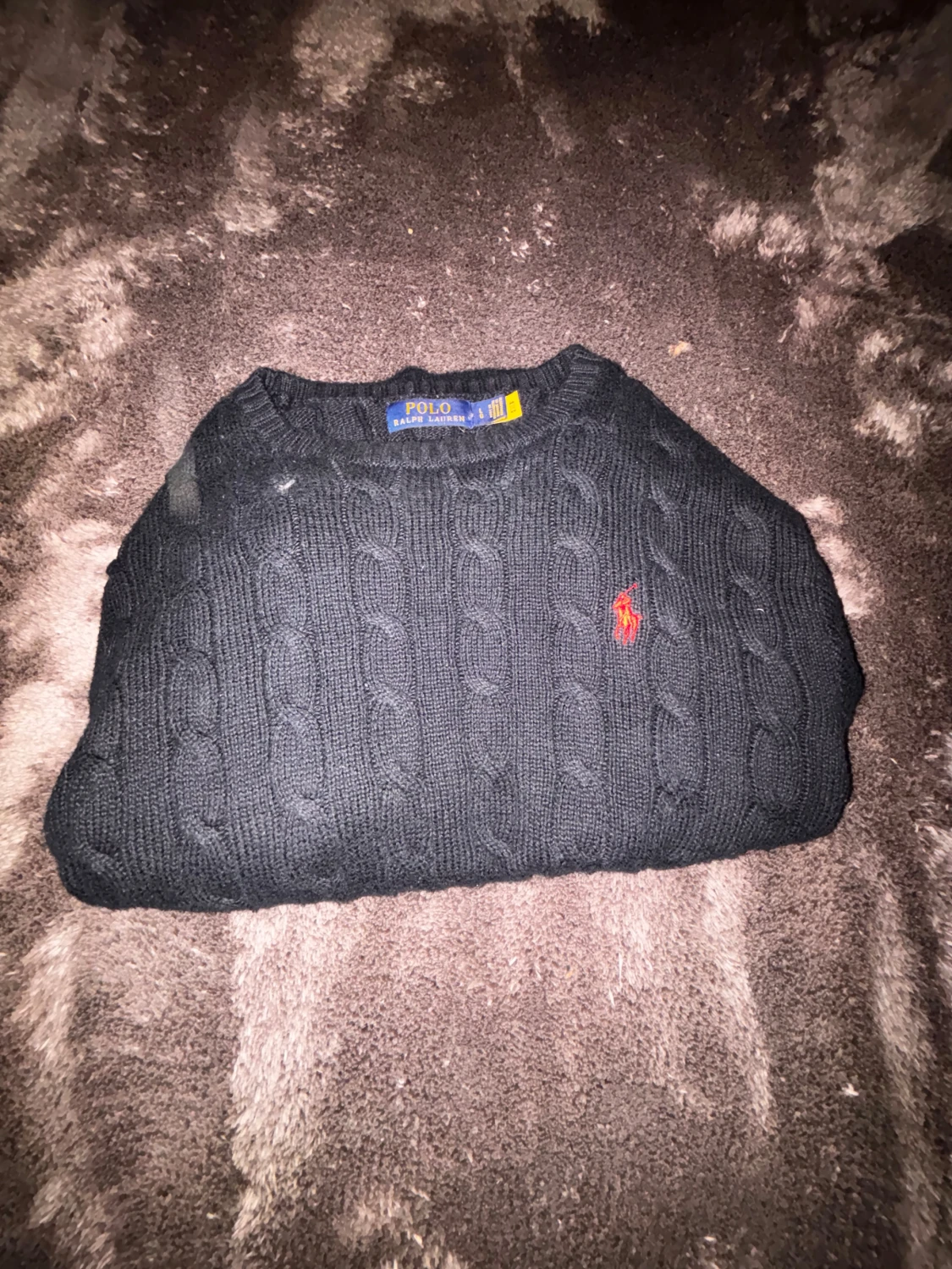 Svart kabelstickad tröja Polo Ralph Lauren - 1