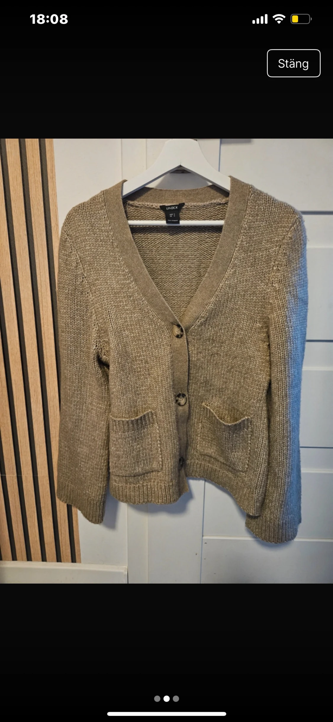 Beige stickad kofta från Lindex - 1