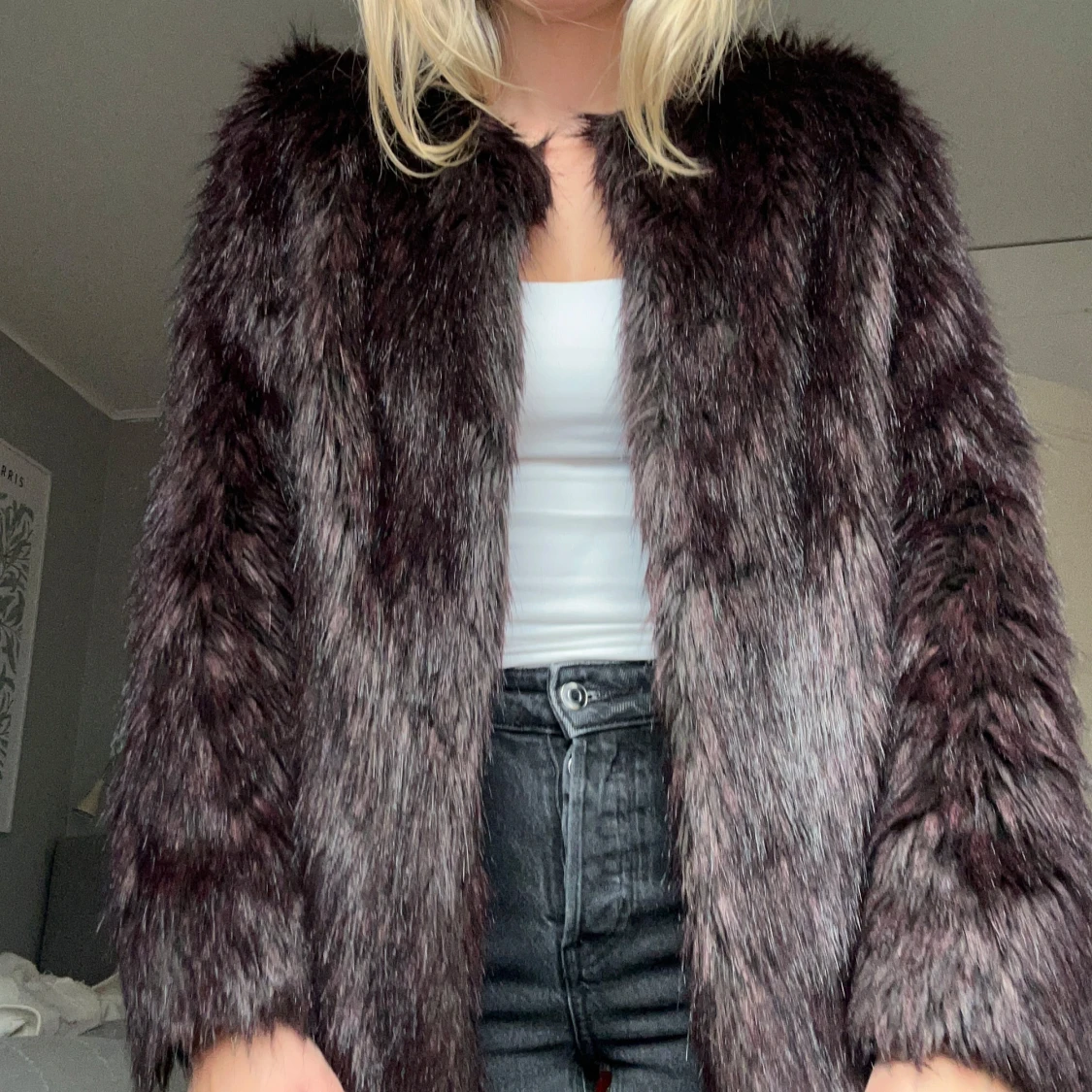 Mörkbrun pälsjacka från H&M
