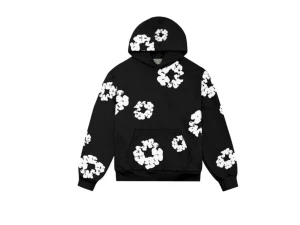 Svart hoodie med vita blommor - Denim tears hoodie och shorts som är nya har ändrat haft på mig dom 2 gånger! Äkta !