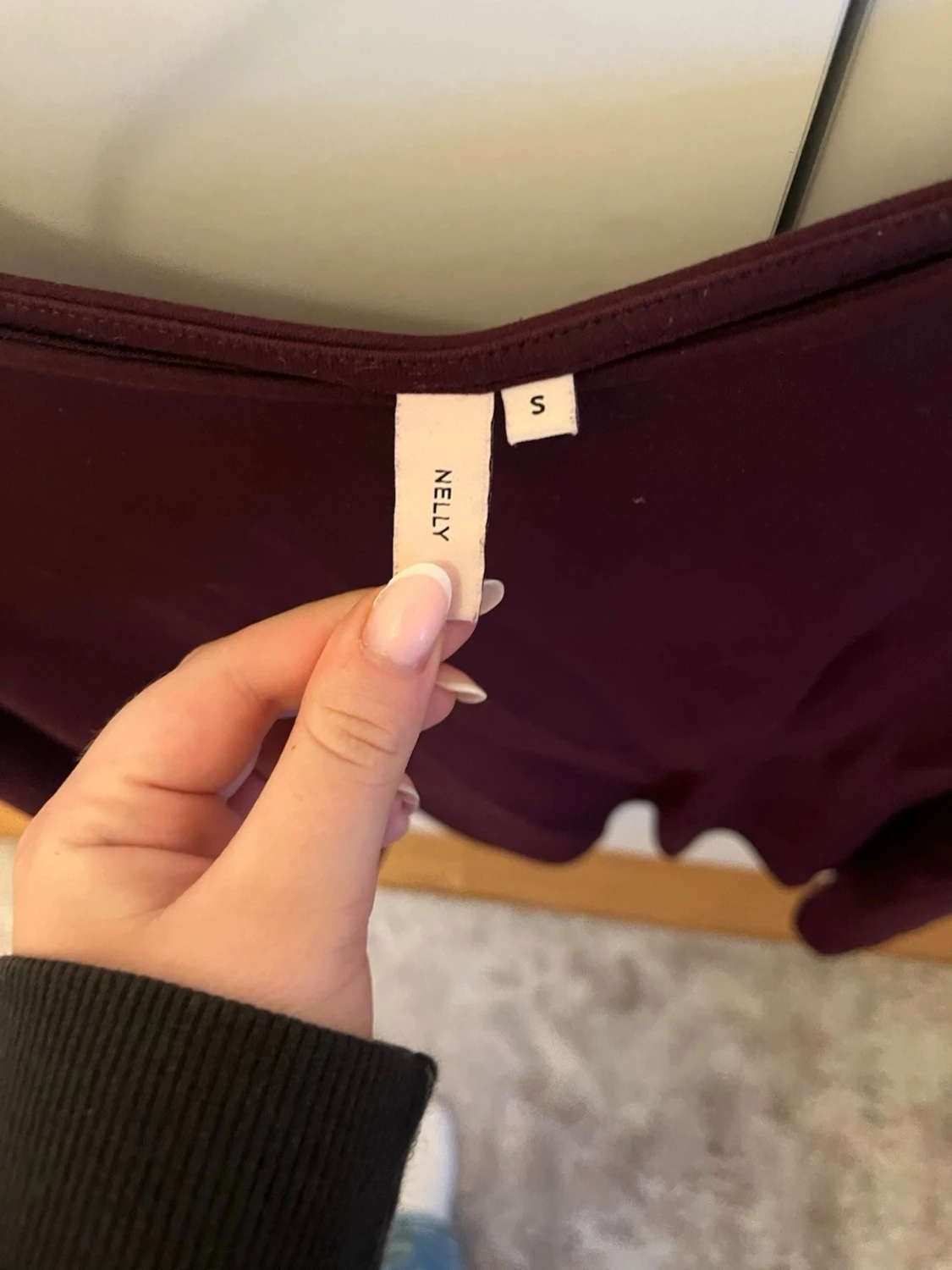 Mörkröd långärmad topp - 2