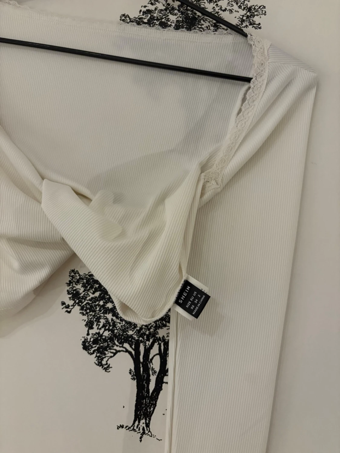 Vit croppad långärmad topp - 2