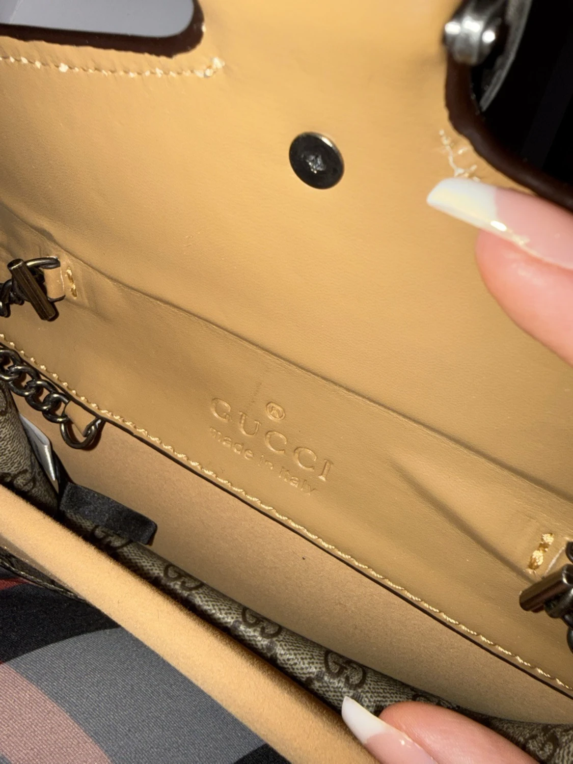 Gucci beige monogram axelväska - 3