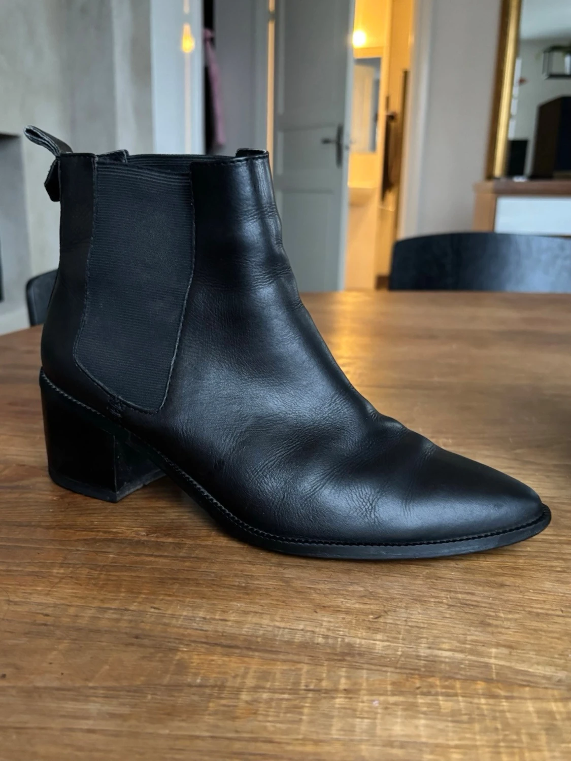 Svarta chelsea boots i skinn - 5