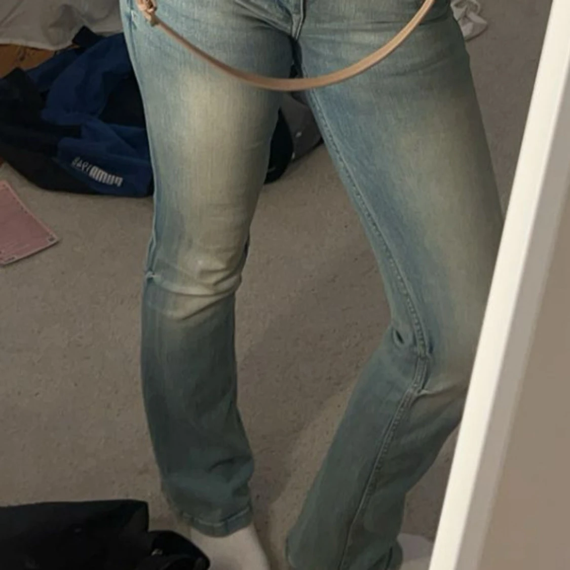 Ljusblå bootcut jeans - 1