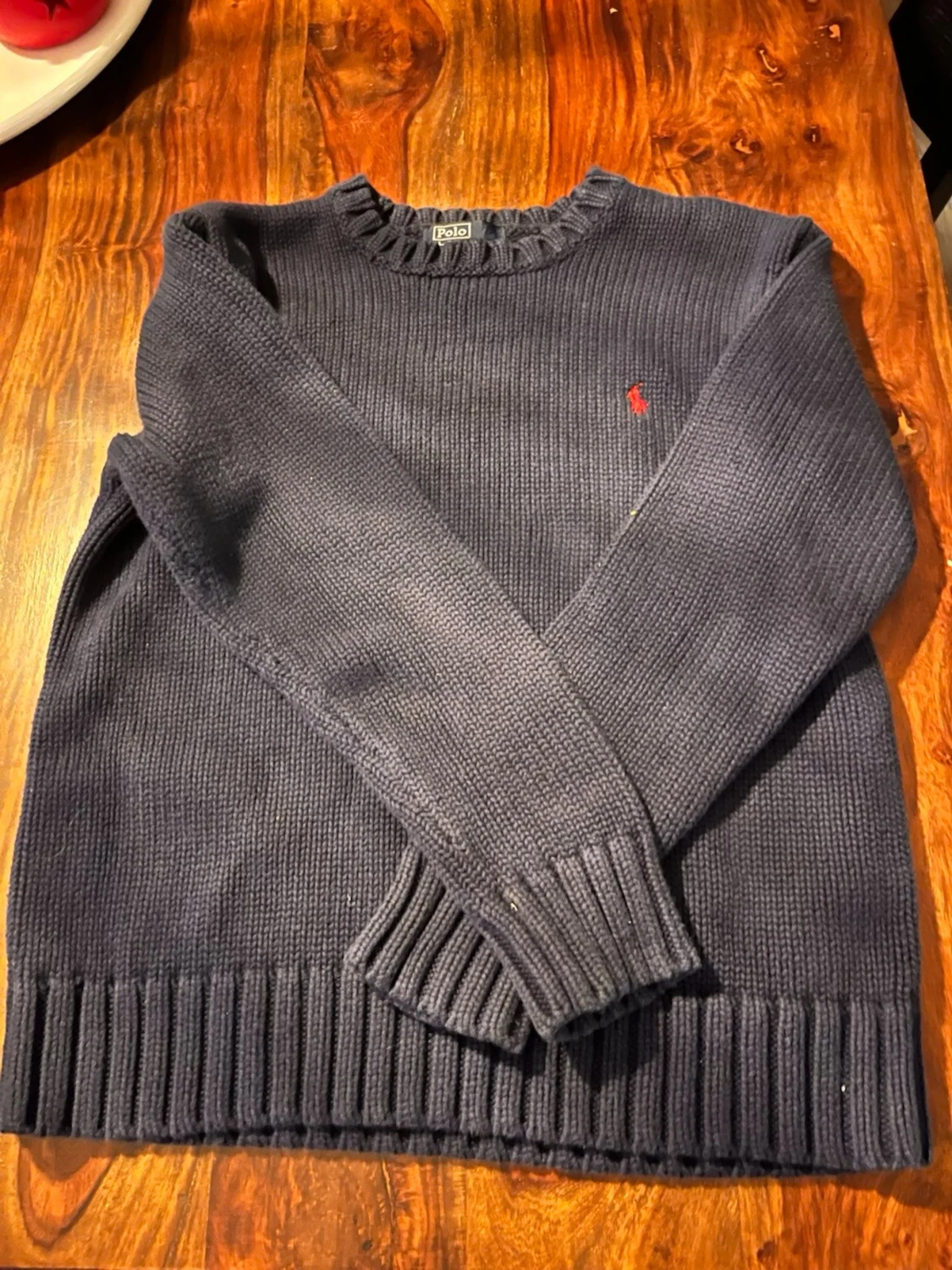 Mörkblå stickad tröja från Polo Ralph Lauren