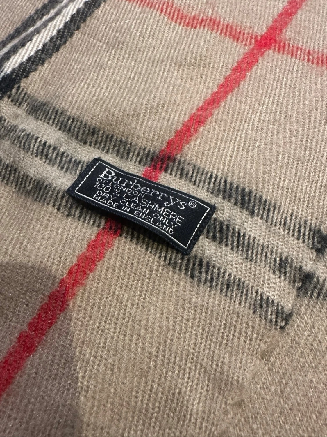 Beige rutig Burberrys halsduk i kashmir - 1