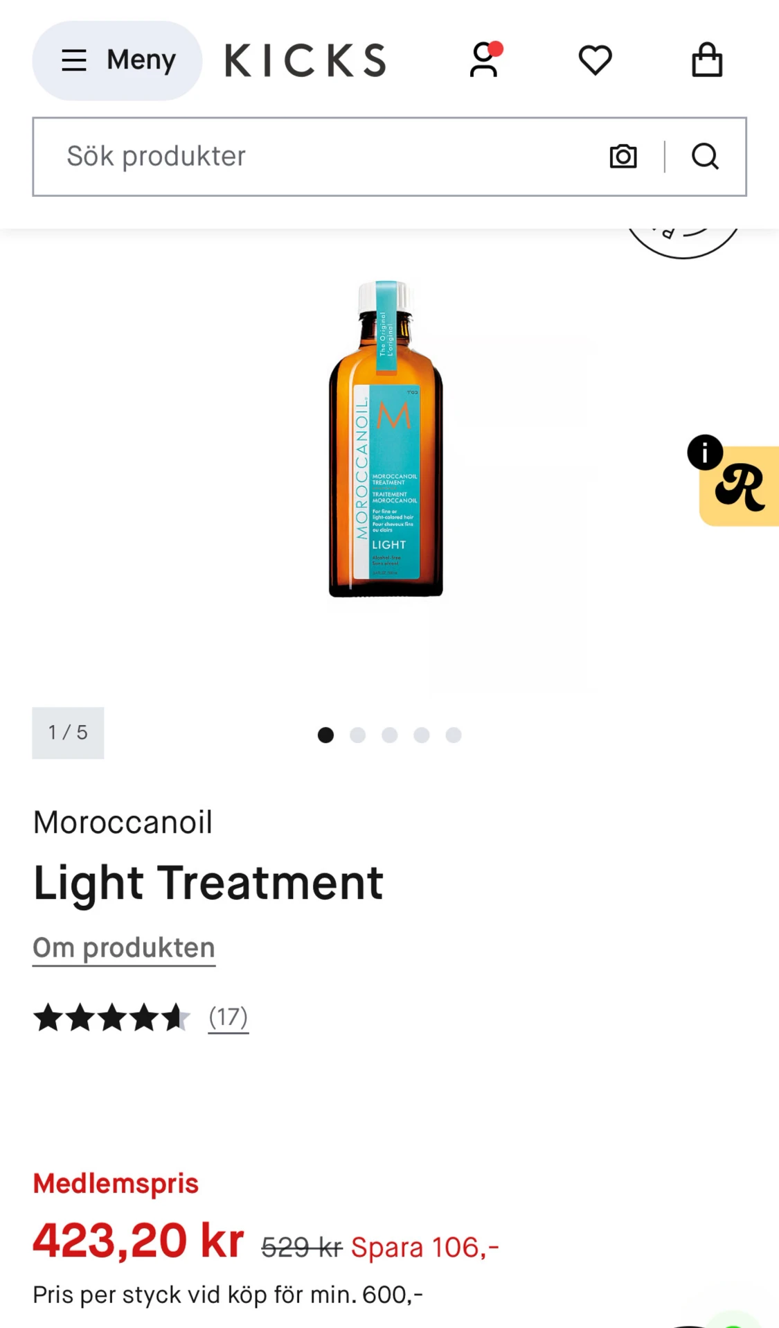 Moroccanoil Light Treatment 125ml & 25ml - 3