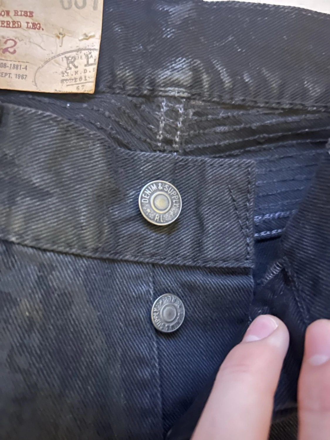 Slim biker svarta jeans från Denim & Supply  - 4