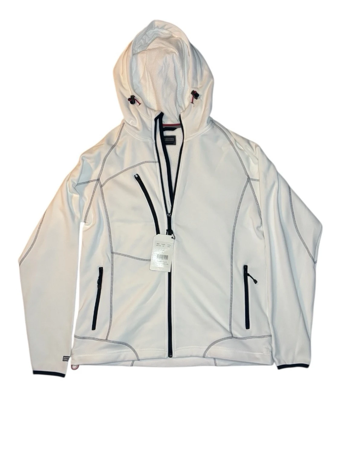 Vit vindjacka med huva från Jobman