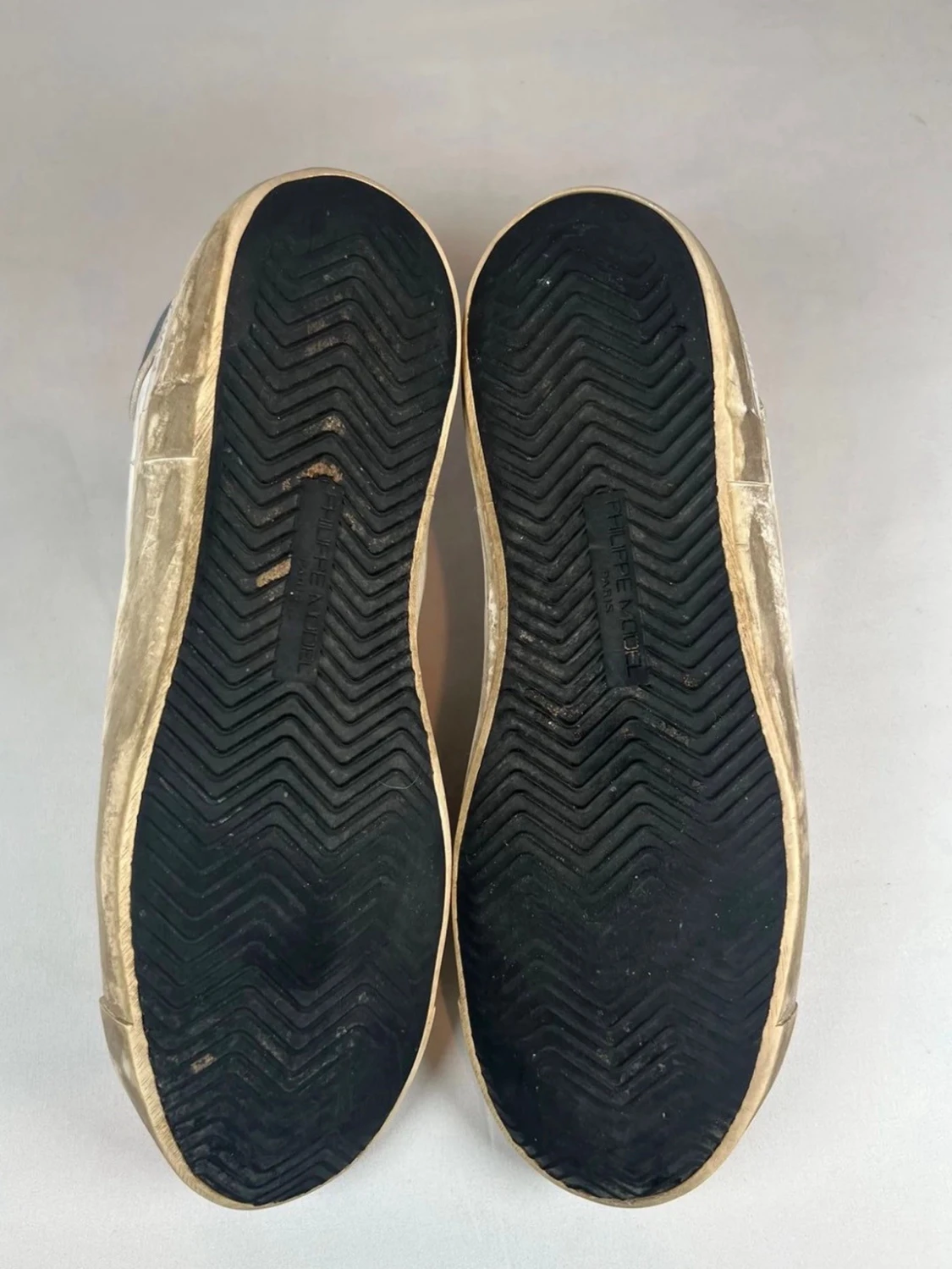 Philippe Model vita sneakers med blå detalj - 4