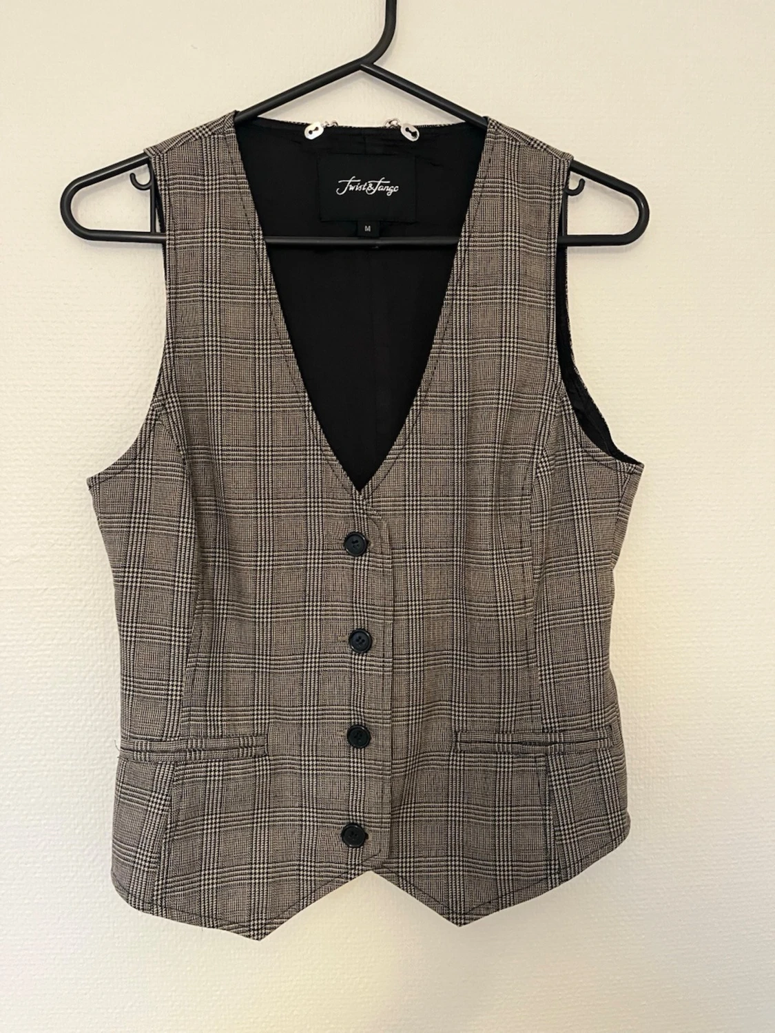 Grå/brun rutig väst