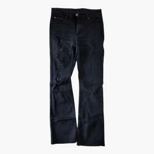 Flared Distressed custom black denim - Hella Archive , flared , passar typ 30-31, pris kan diskuteras 