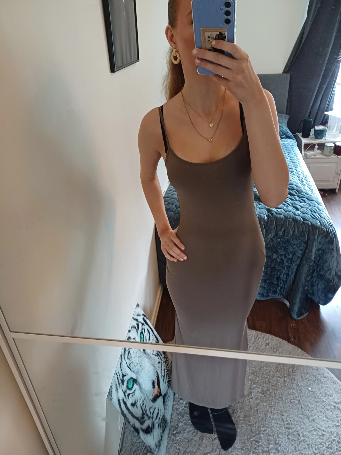 Brun långklänning xs/s