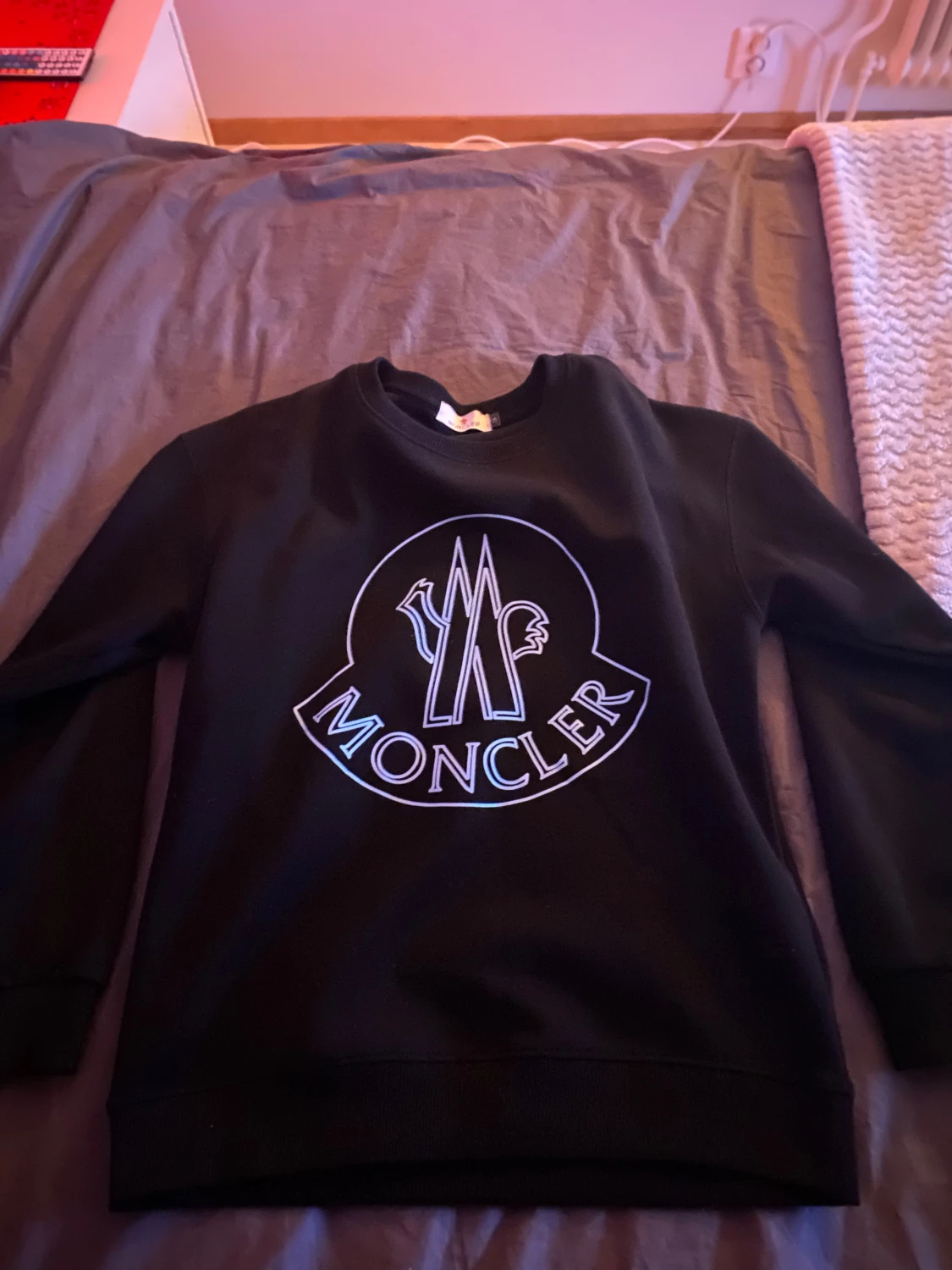 Svart Moncler sweatshirt med stor logga - 1