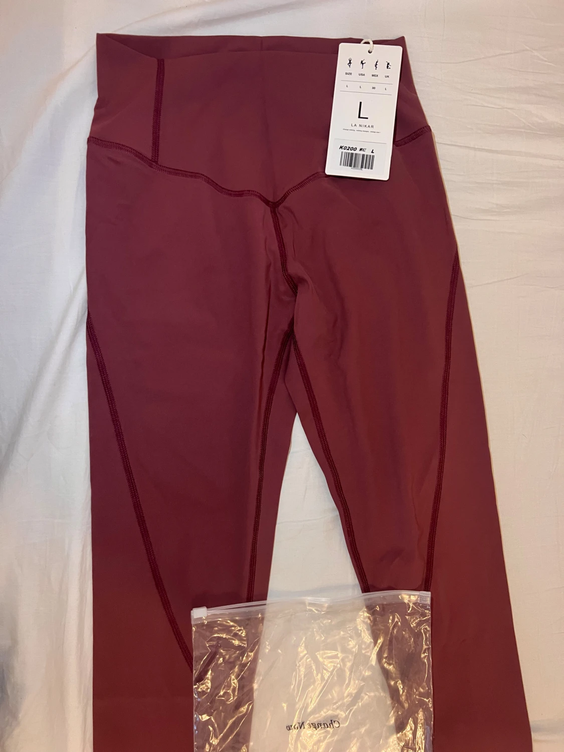 Vinröda leggings från La Nikar, stl L - 1