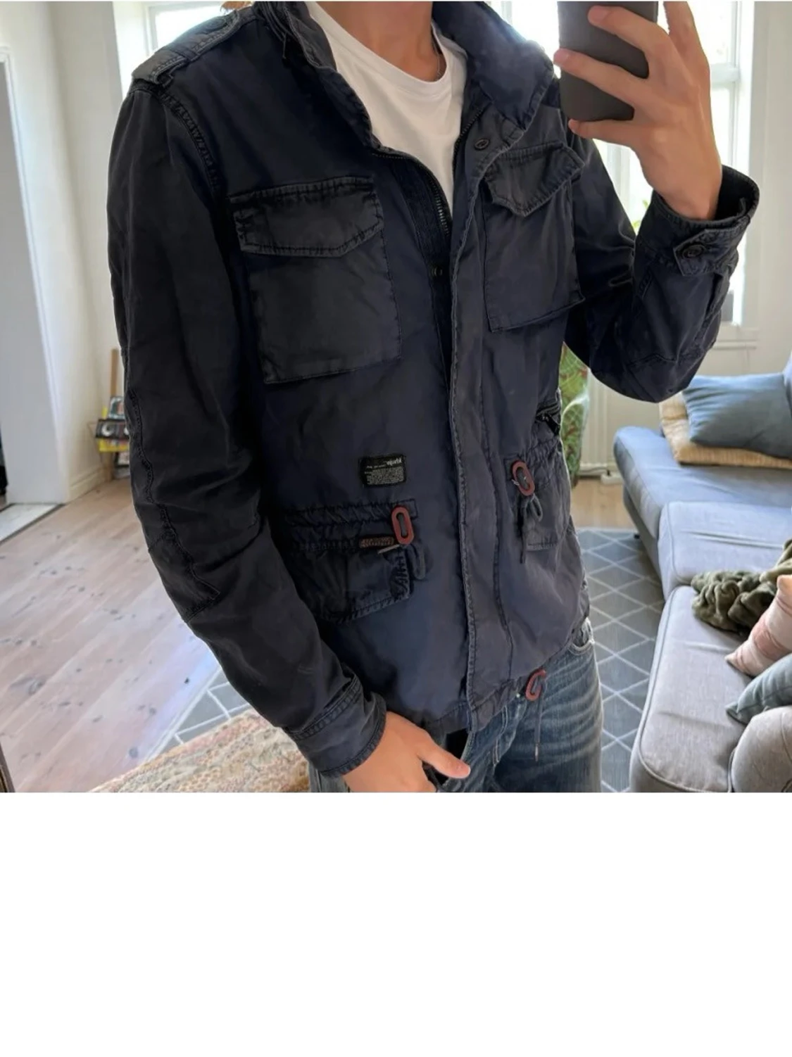 Mörkblå field jacket, size M - 2