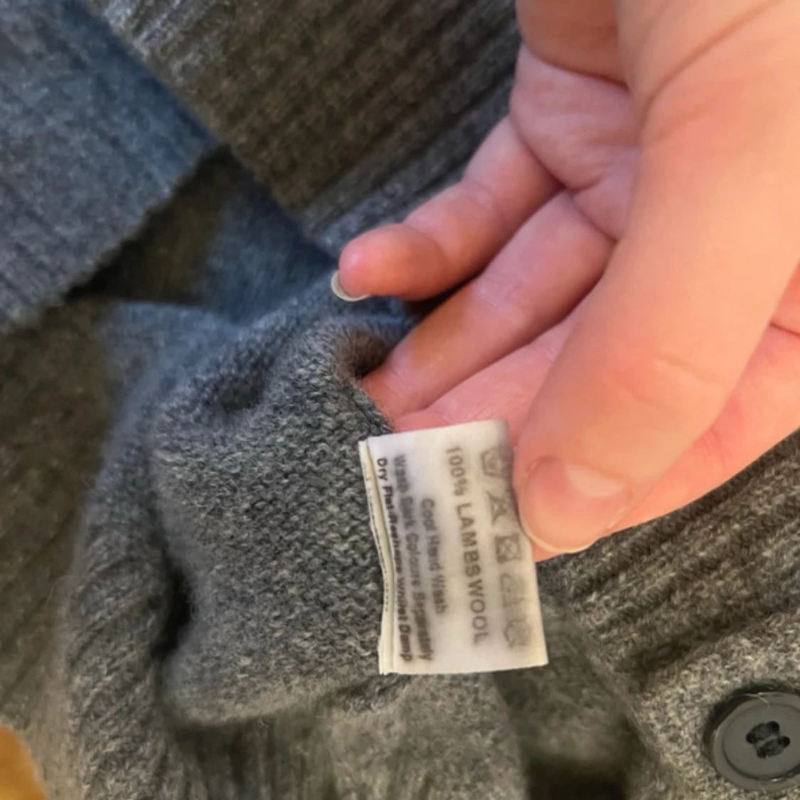 grå Manors Golf 100% ull cardigan med knappar och fickor - 4