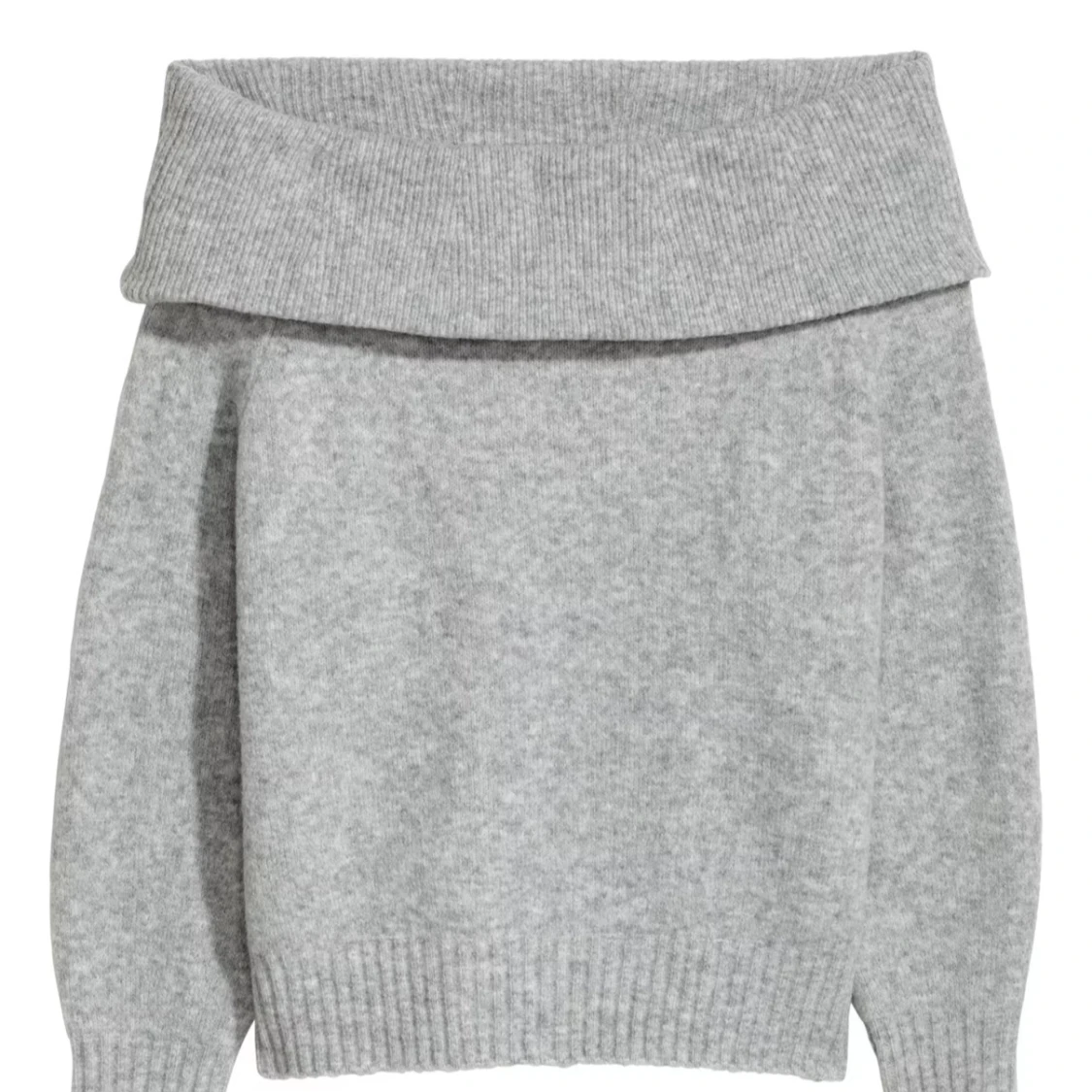 Grå offshoulder stickad tröja H&M