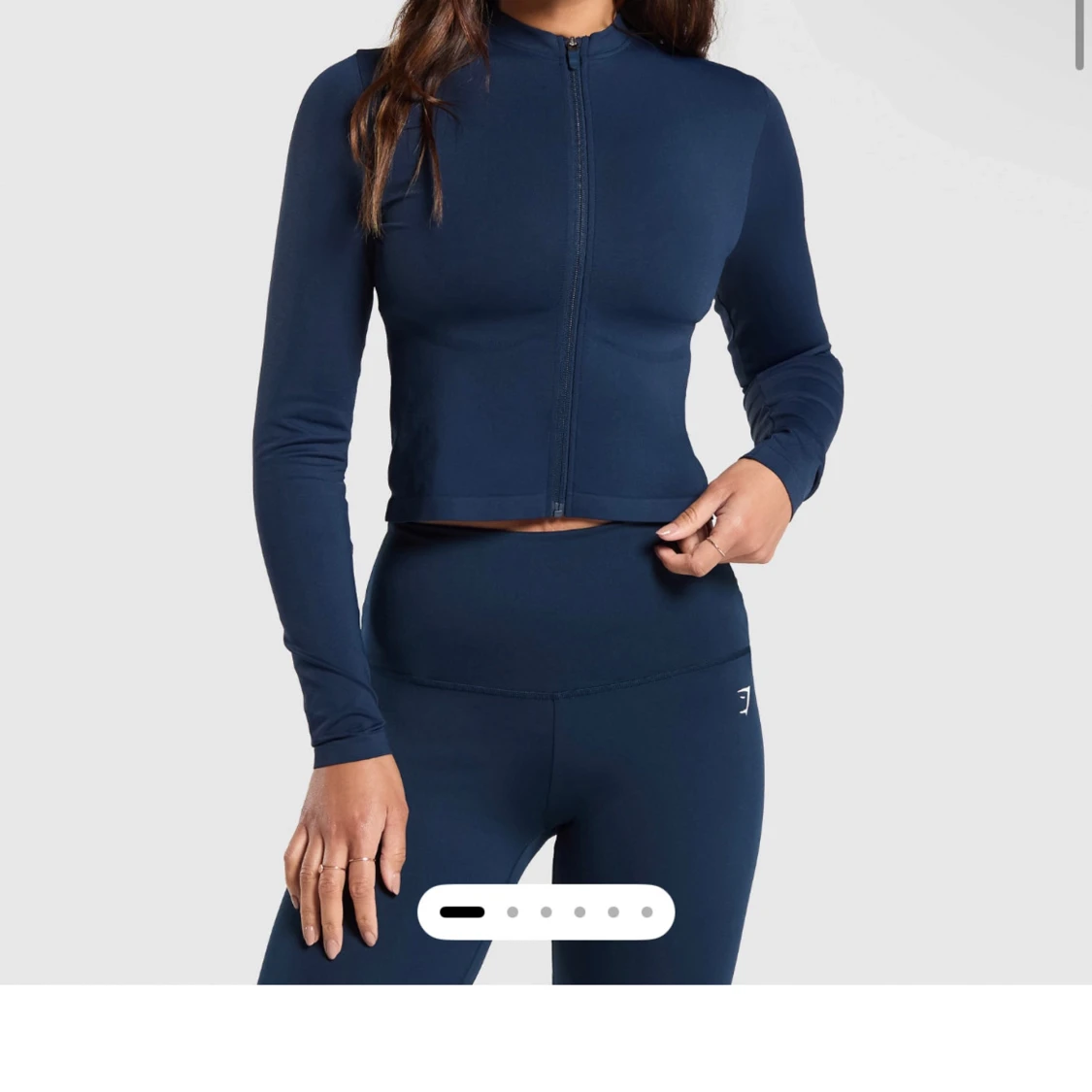 Marinblå zip-tröja från Gymshark XS - 1