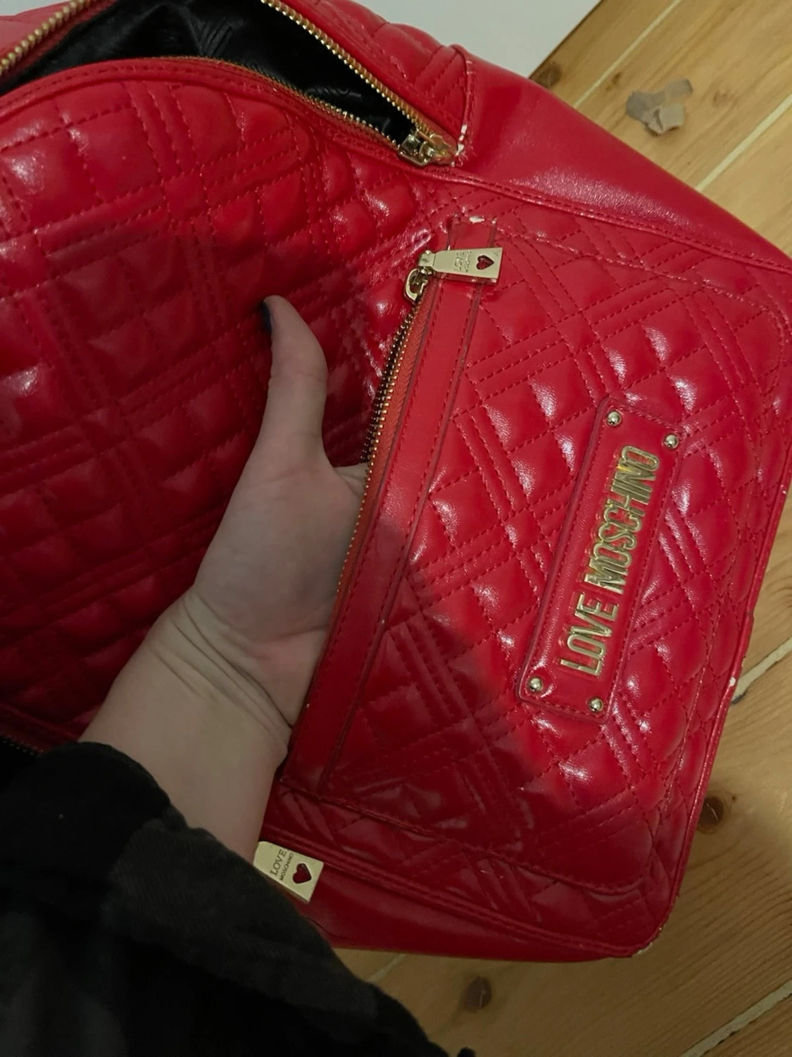 Röd quiltad ryggsäck Love Moschino - 1