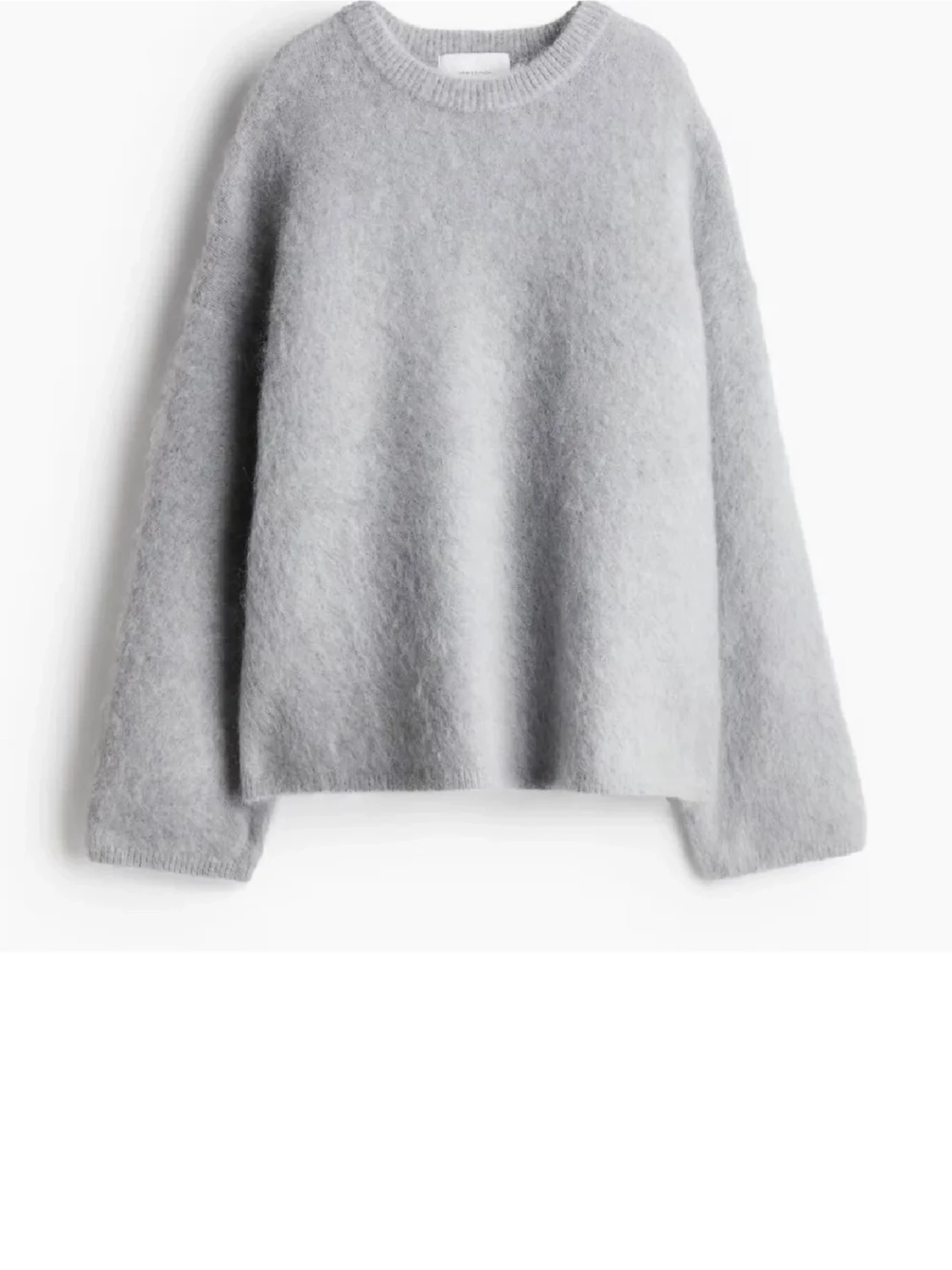 Ljusgrå  stickad tröja mohair  - 1