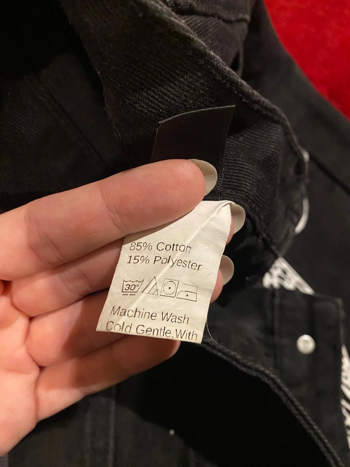 svarta jeans med drakmönster - 1