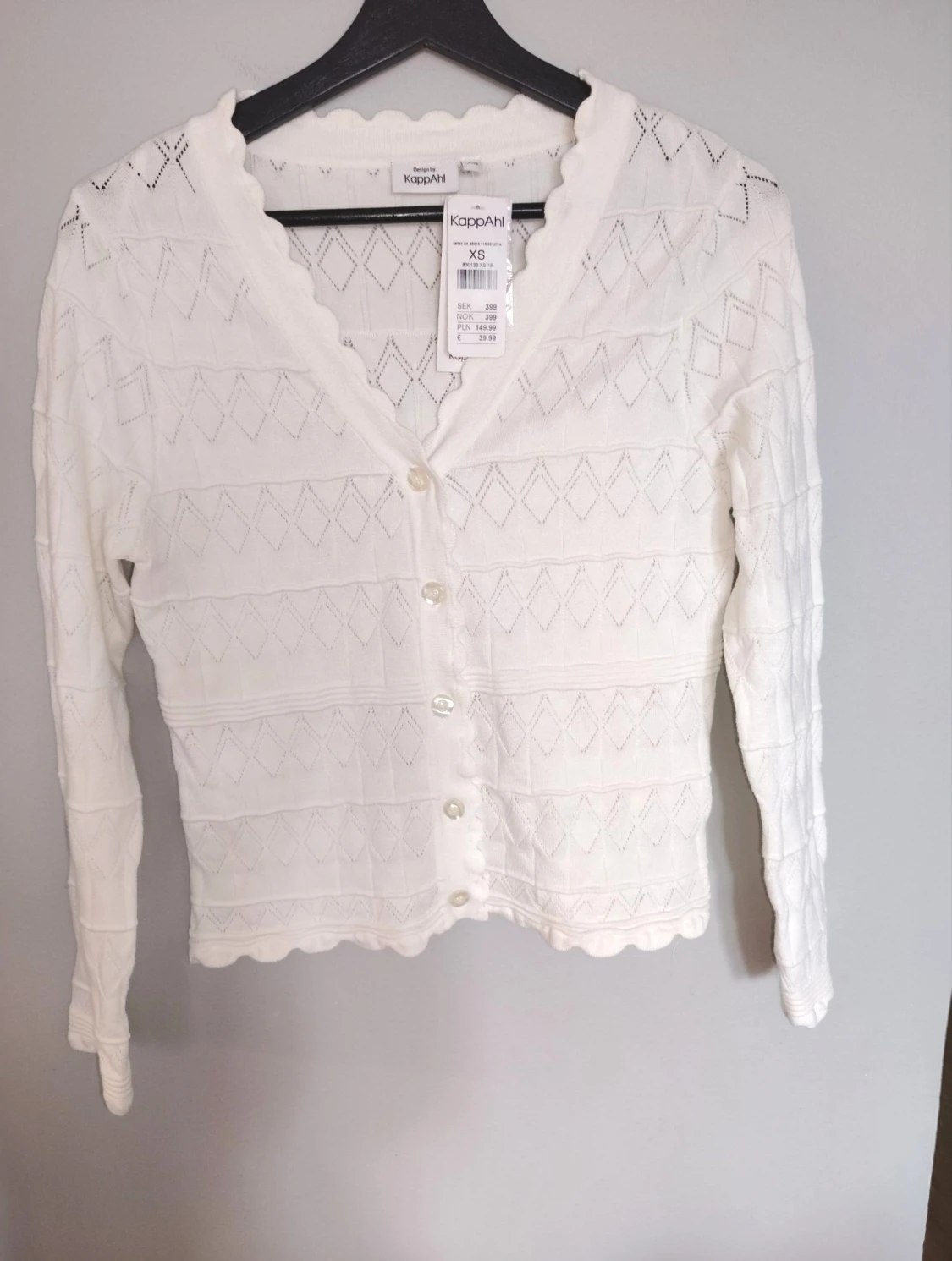 Ny Vit kofta med från KappAhl, storlek XS - 1