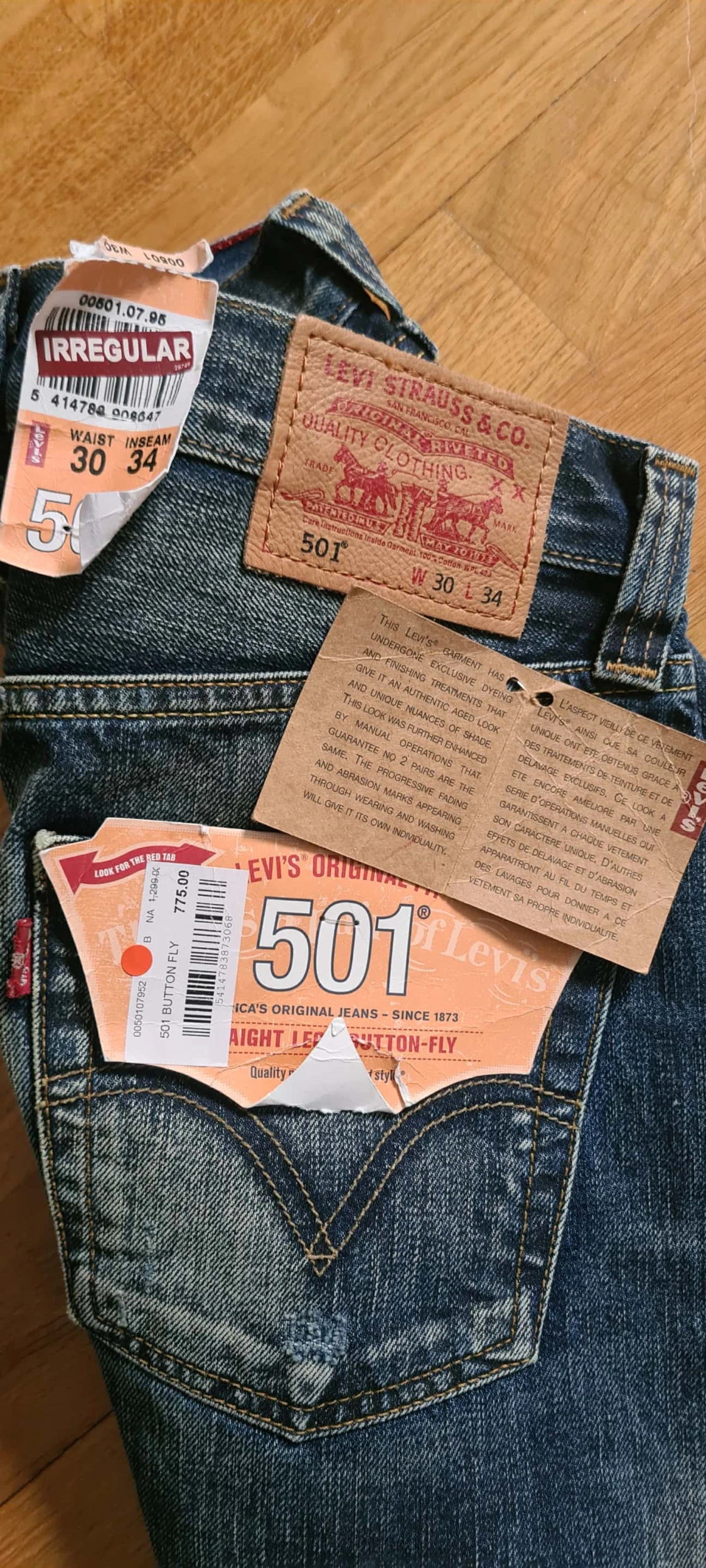 Levi's 501 jeans blå straight fit