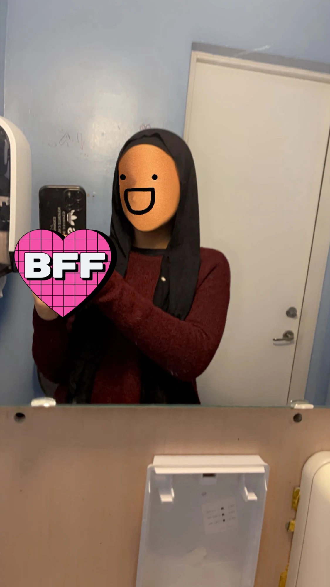 Vinröd stickad tröja  - 1