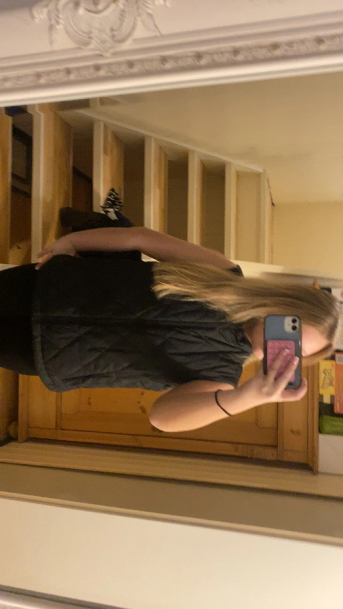 Svart quiltad dunväst med dragkedja - 2