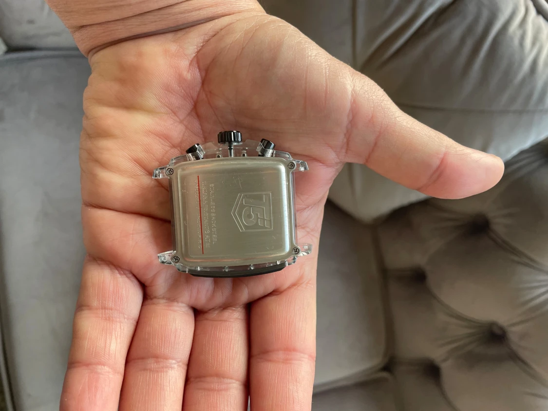 F5 fyrkantig kronografklocka med färgband - 3