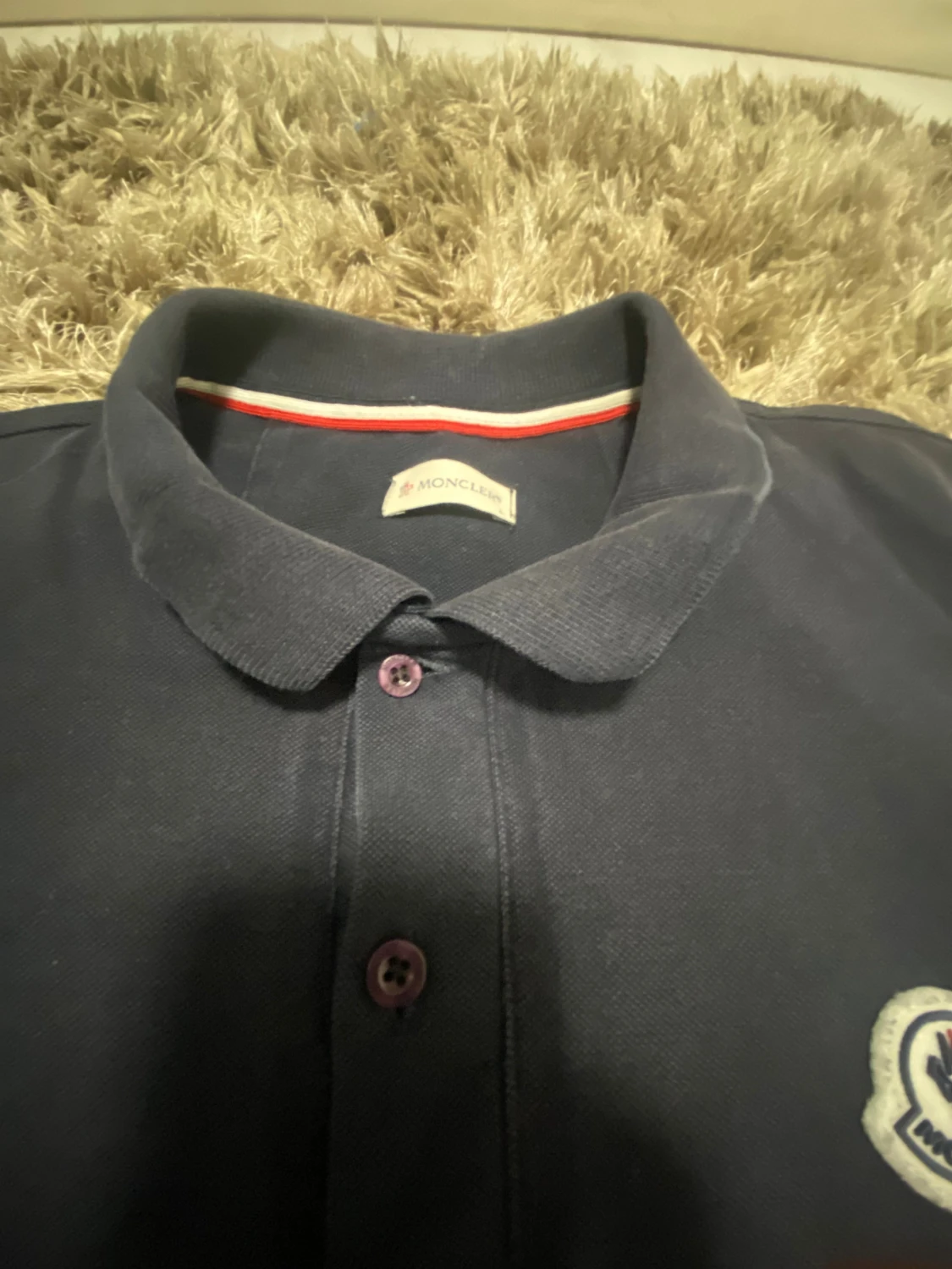 Mörkblå pikétröja från Moncler - 2