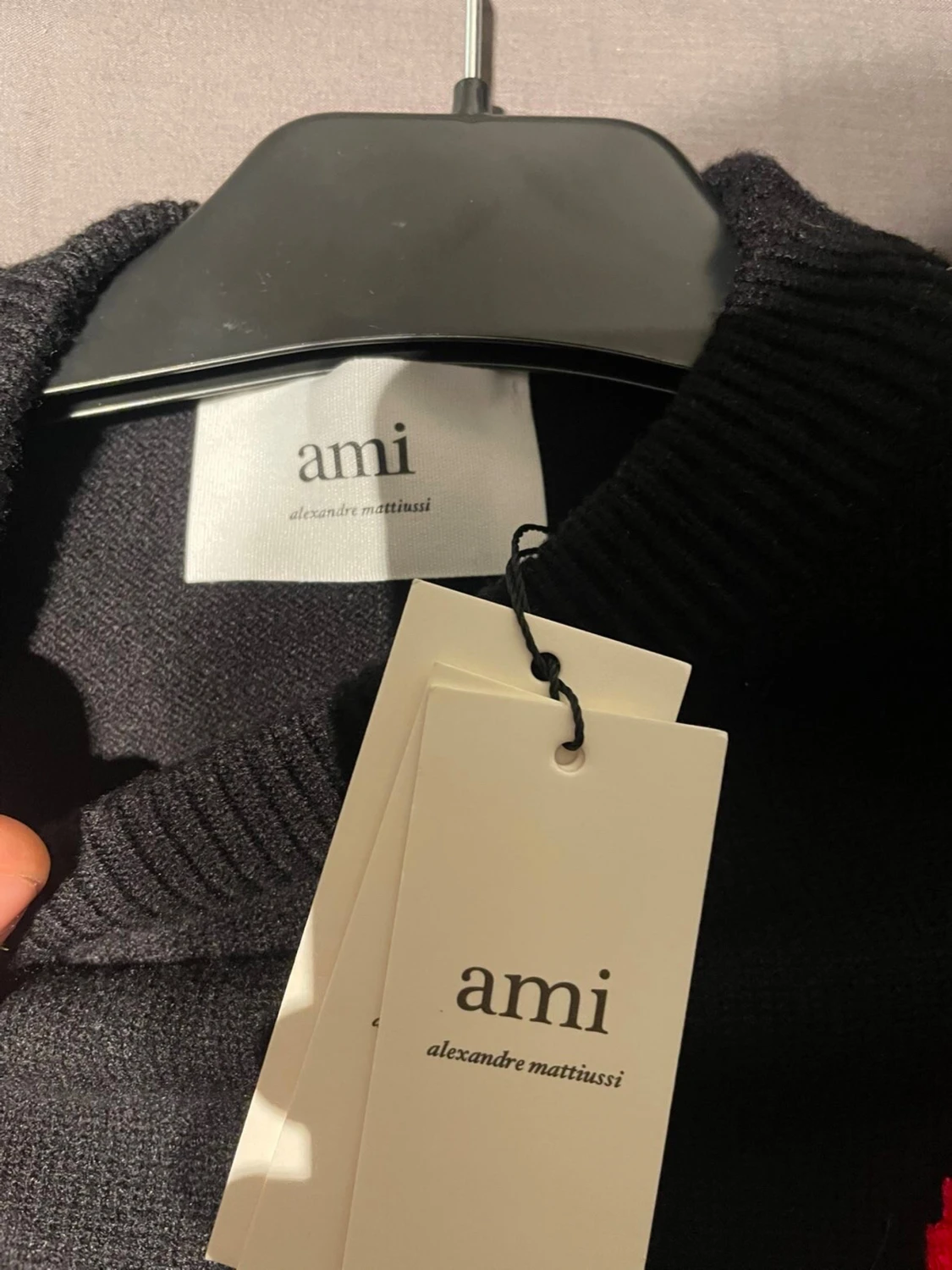 Svart stickad tröja från Ami Paris - 3