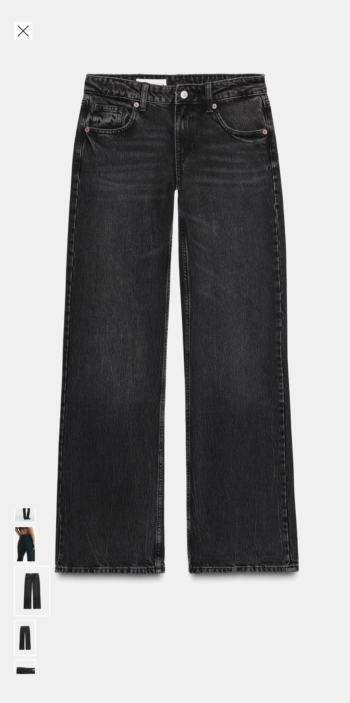 Svarta wide jeans med låg midja - 1