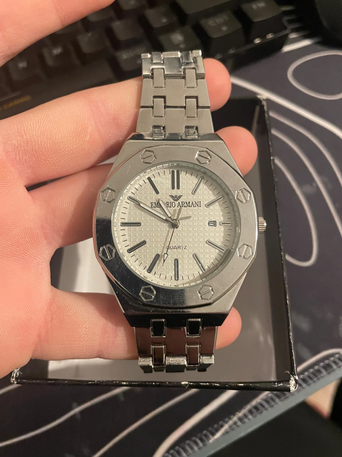 Emporio Armani silverfärgad klocka - 1