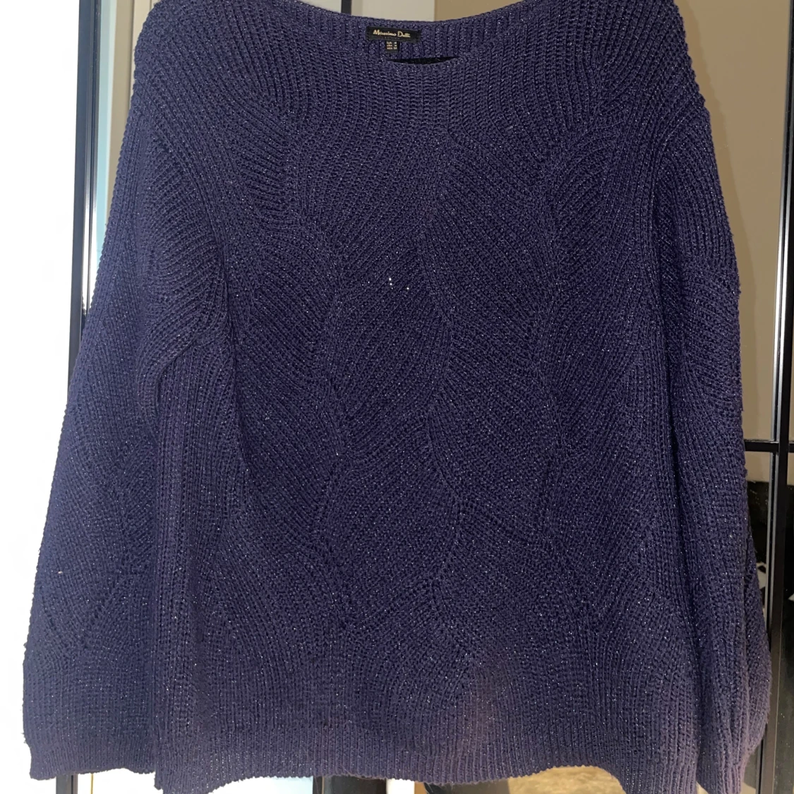 Mörkblå stickad tröja Massimo Dutti - 1