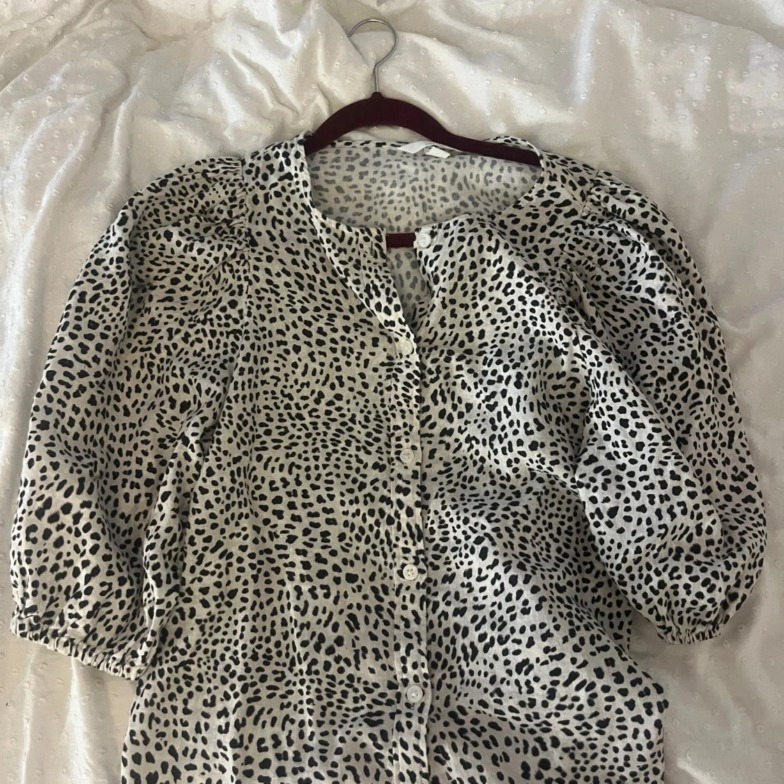 Leopardmönstrad linneblus H&M S - 1