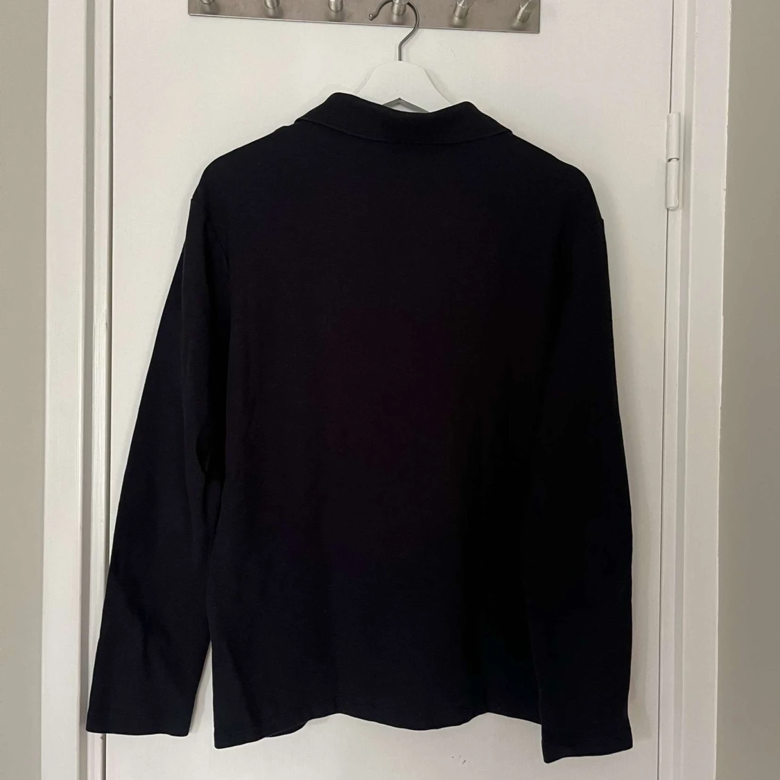 Svart långärmad pikétröja Massimo Dutti - 1