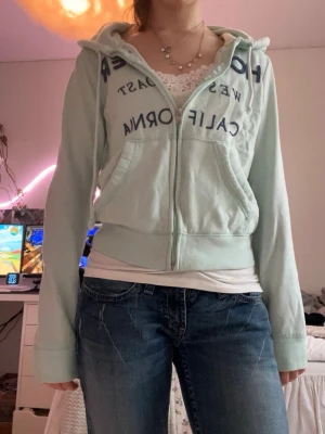 Holliester ljus turkos zip up hoodie  - Vintage Holliester zip up