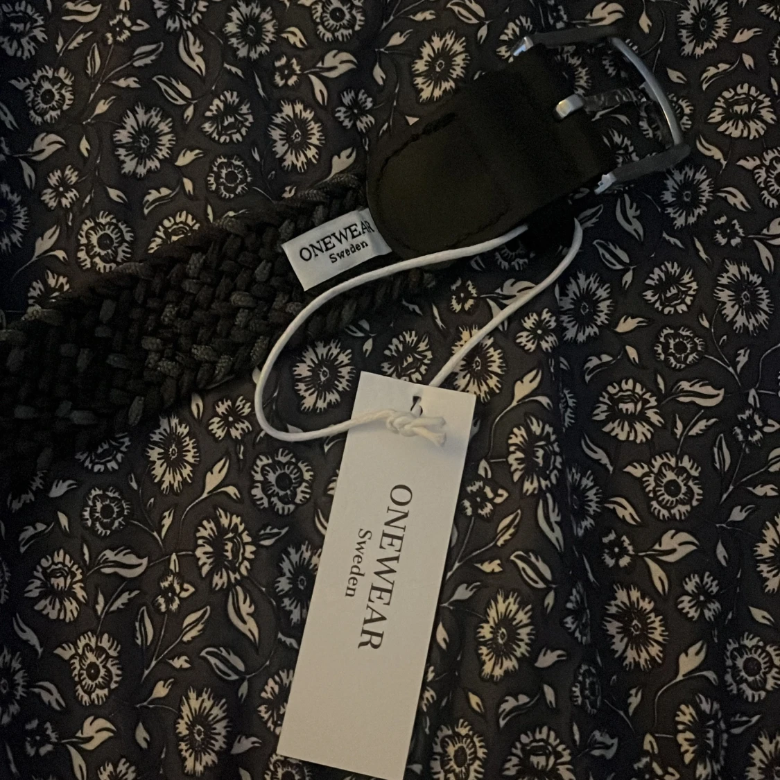 Svart och grå flätat bälte från Onewear - 1