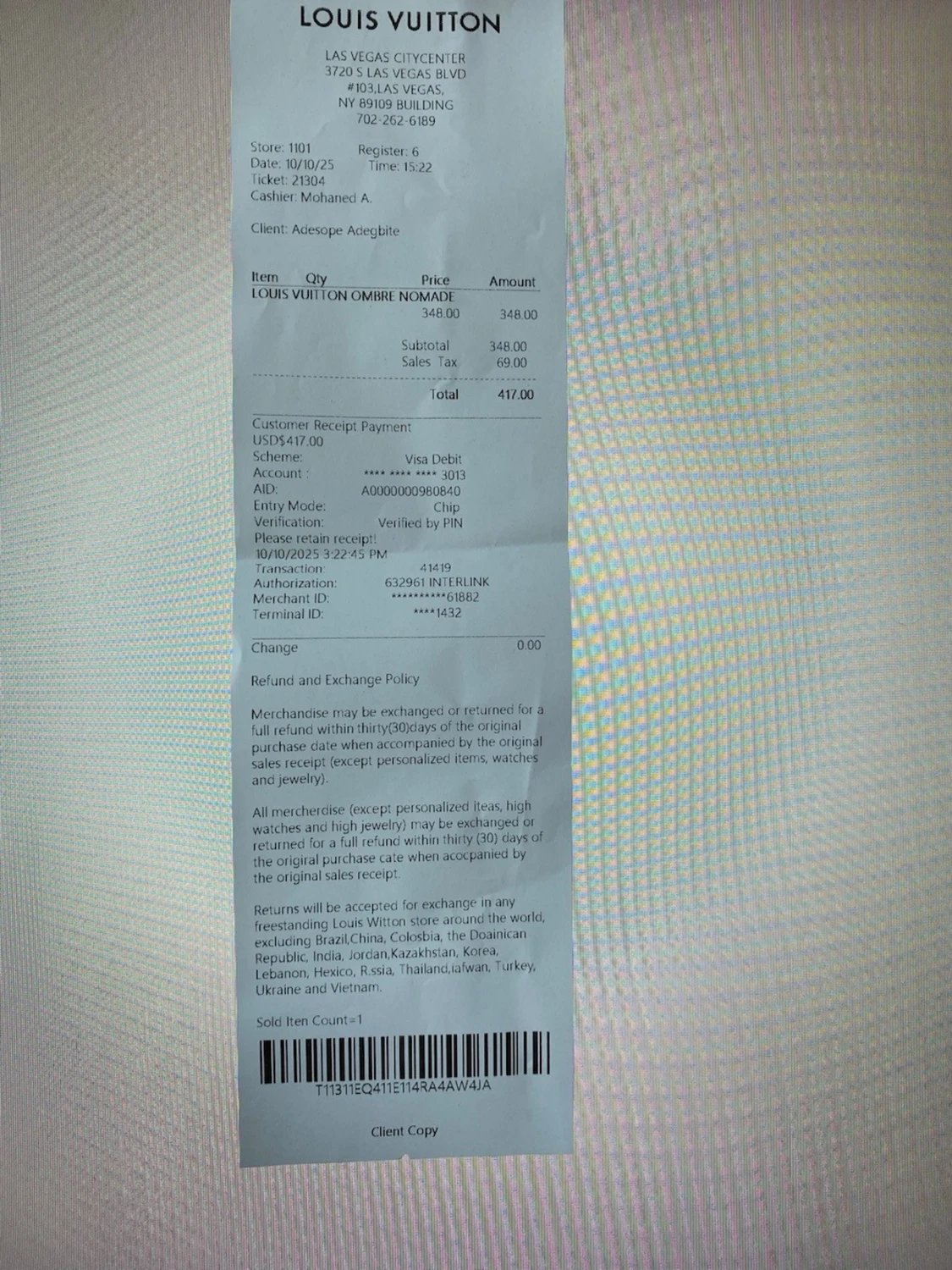 Louis Vuitton Ombre Nomade parfym - 1