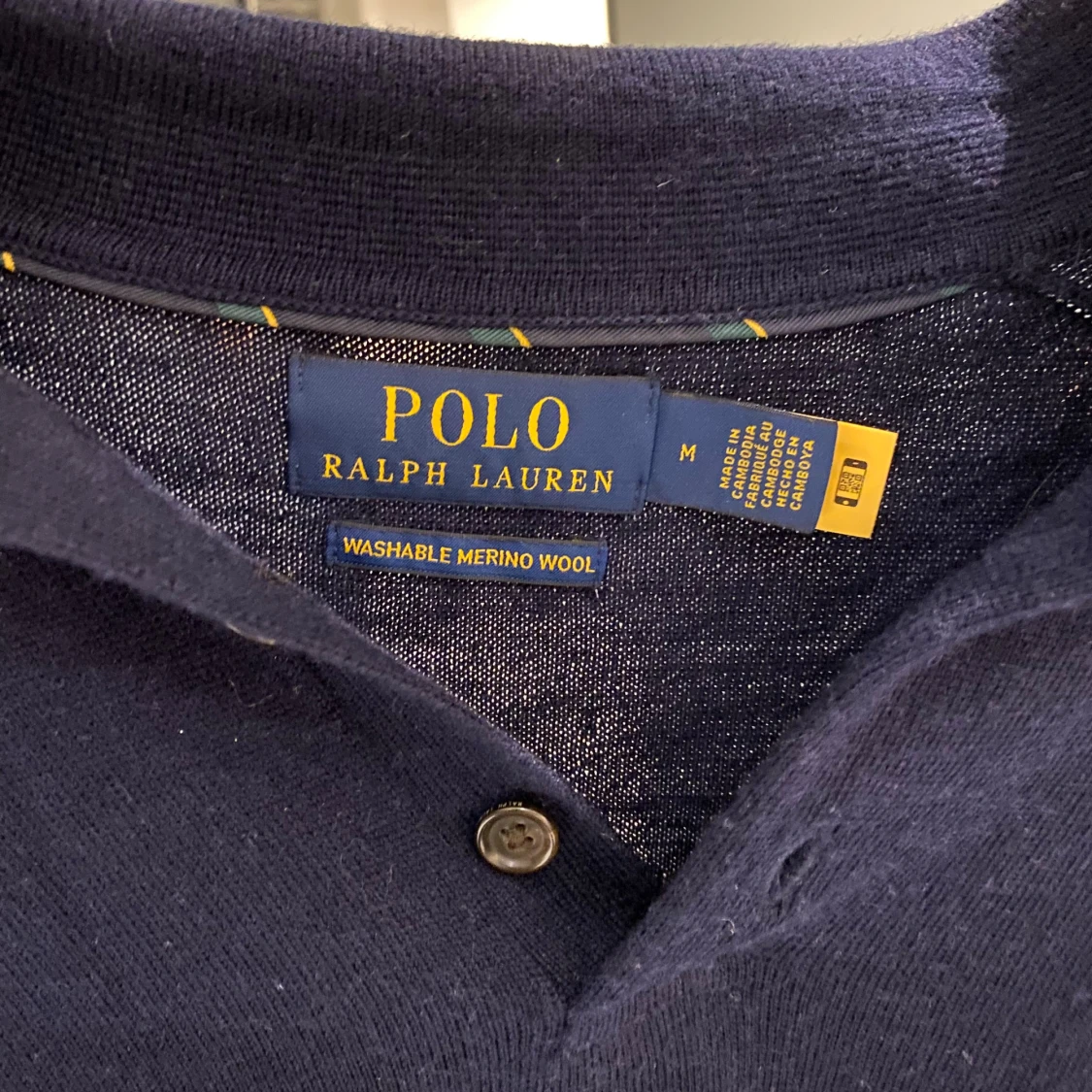 Marinblå pikétröja i merino Ralph Lauren - 1