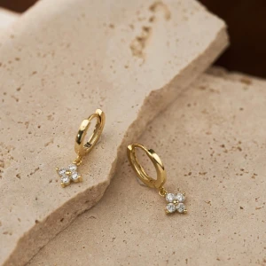 Guld zirkon 18k örhängen - Helt nya jättefina örhängen i en timeless modell, guldpläterade med Zirkon stenar ✨ 