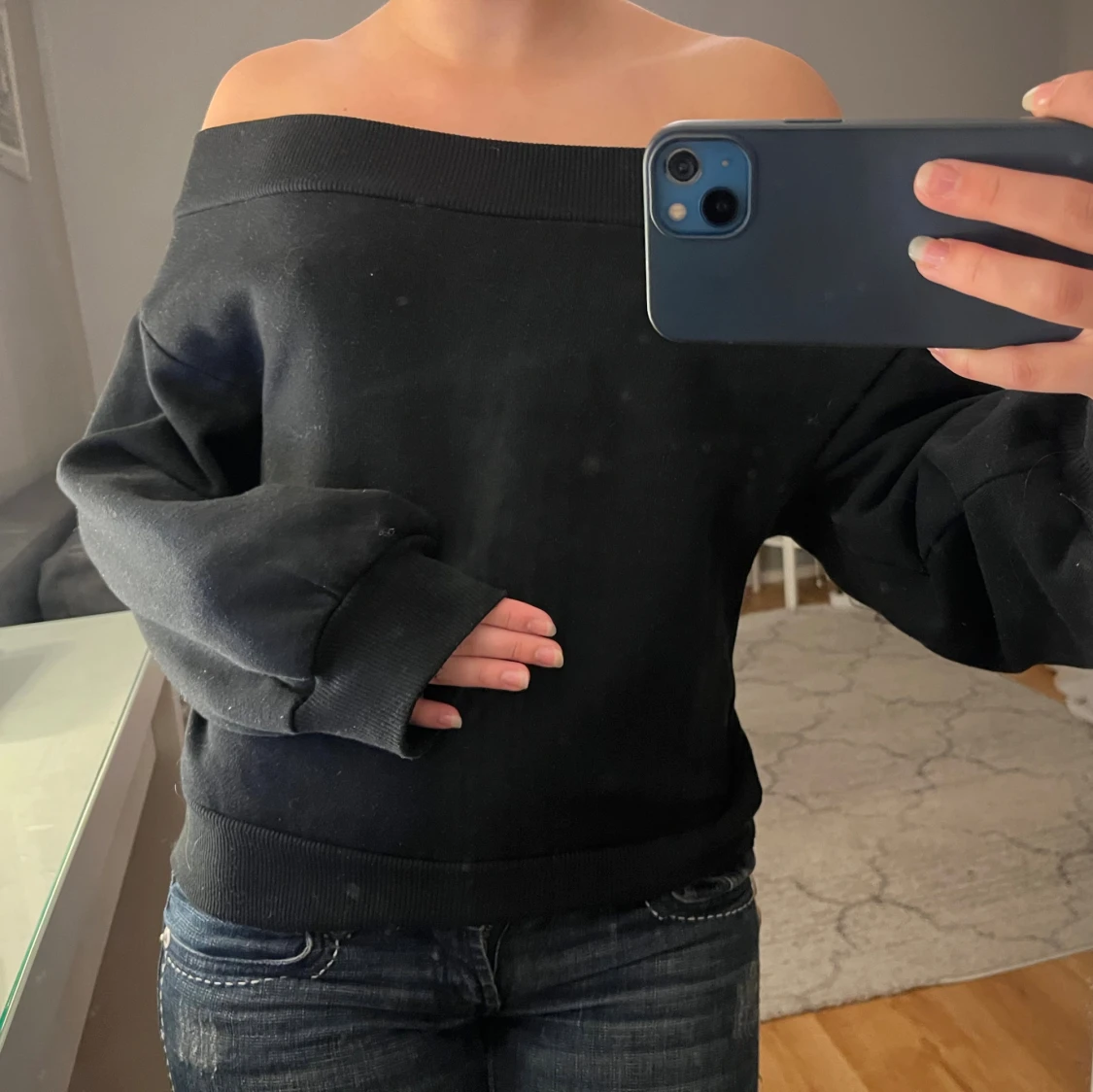 Off shoulder tröja   - 1