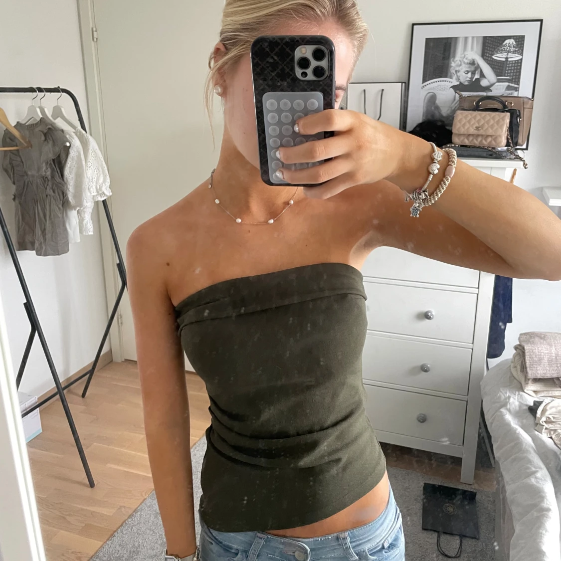 Mörkgrön tubtopp från Gina Tricot XS - 1