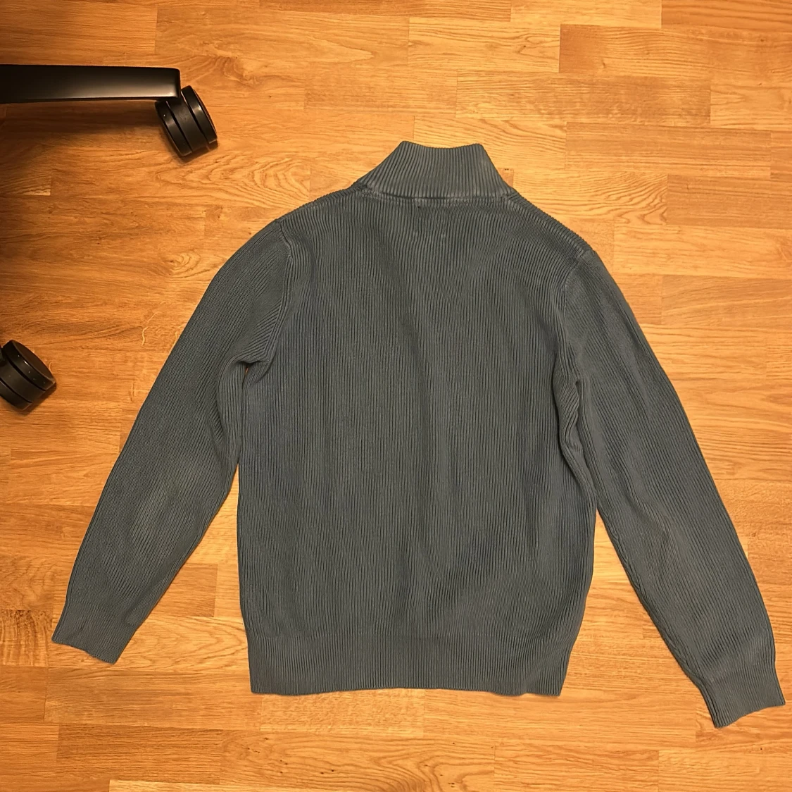 Blå ribbad half zip tröja Dobber - 1